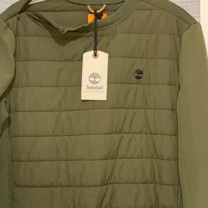 Timberland Men's Sport Leisure Green Quilted Pullover Large New